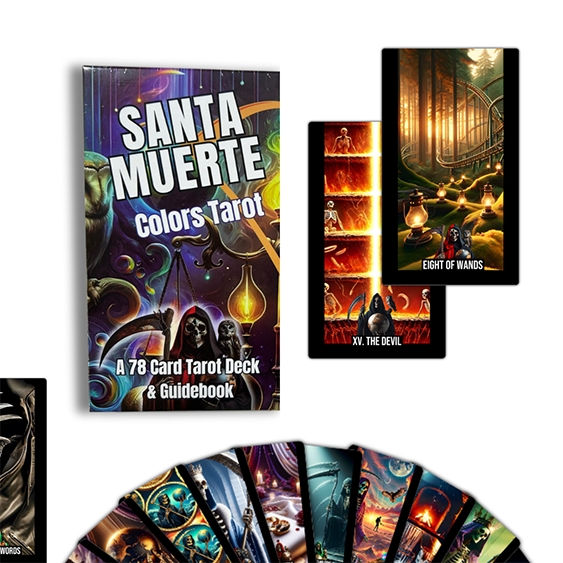 Every detail counts. Honor tradition while exploring new frontiers in artistry with the Santa Muerte Colors Tarot deck.