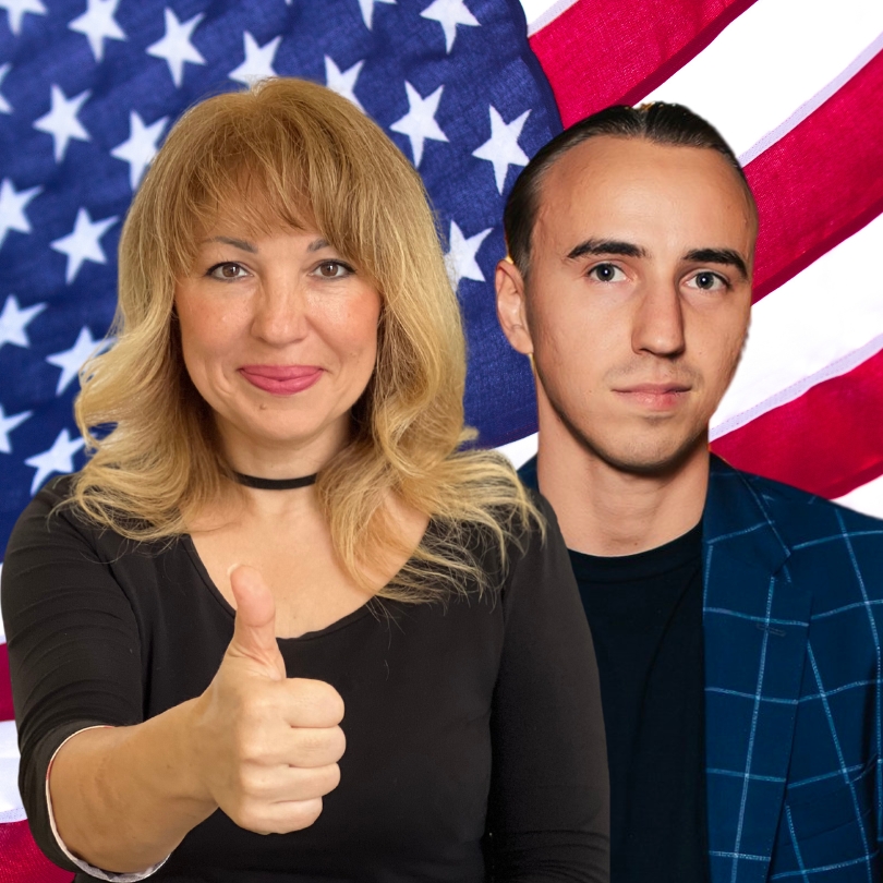 Inna and Viacheslav, the founders of Our America